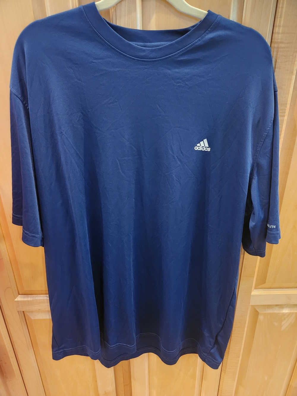 adidas Navy Short-Sleeve Athletic Tee with Small Logo